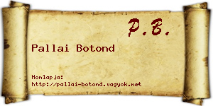 Pallai Botond névjegykártya
